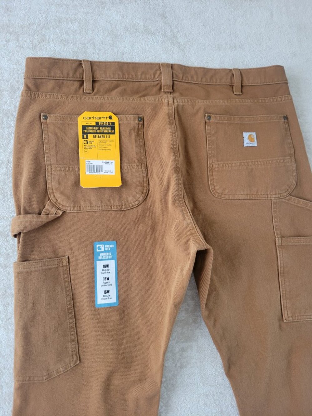 Carhartt Rugged Flex Relaxed Fit Twill Double Front Work Pant 16W Tan Womens - Picture 5 of 16
